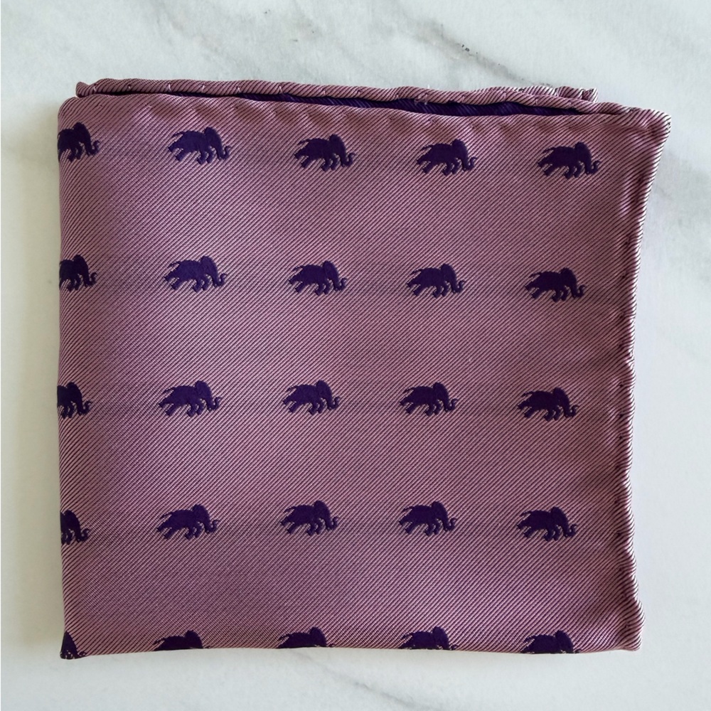 Eton Purple Patterned Pocket Square - image 1